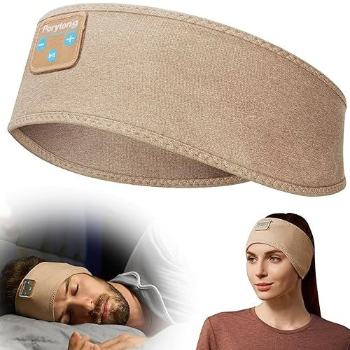 Perytong Bluetooth 5.4 Sleep Headphones Headband – Wireless Music Eye Mask with HD Stereo Speakers for Sleeping, Sports & Travel