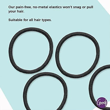 Goody Ouchless Hair Elastics - No Pull, No Breakage, Tangle-Free Hold for Thick, Curly, Coily Textured Hair