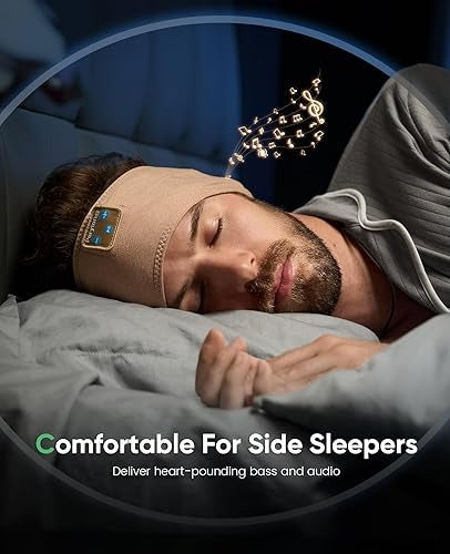 Perytong Bluetooth 5.4 Sleep Headphones Headband – Wireless Music Eye Mask with HD Stereo Speakers for Sleeping, Sports & Travel
