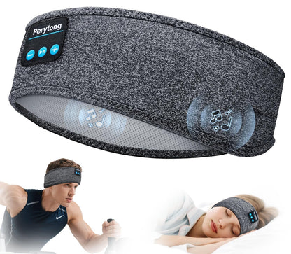Perytong Bluetooth 5.4 Sleep Headphones Headband – Wireless Music Eye Mask with HD Stereo Speakers for Sleeping, Sports & Travel