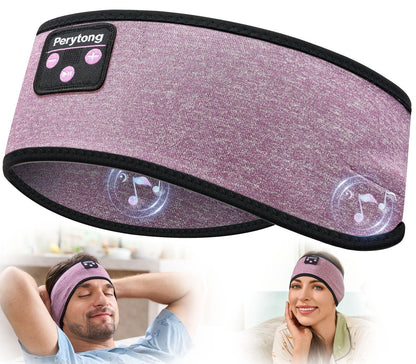 Perytong Bluetooth 5.4 Sleep Headphones Headband – Wireless Music Eye Mask with HD Stereo Speakers for Sleeping, Sports & Travel