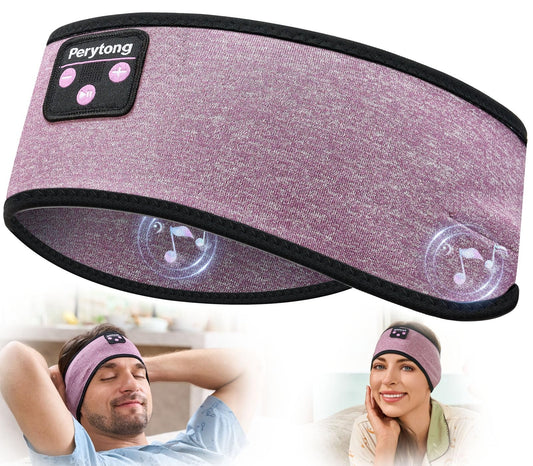 Perytong Bluetooth 5.4 Sleep Headphones Headband – Wireless Music Eye Mask with HD Stereo Speakers for Sleeping, Sports & Travel